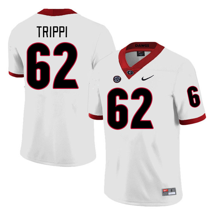 #62 Charley Trippi Georgia Bulldogs Jerseys Football Stitched-Retro White